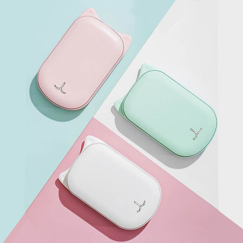 Aquecedor de Mãos USB Recarregável 2 em 1 – Power Bank Portátil 3600mAh