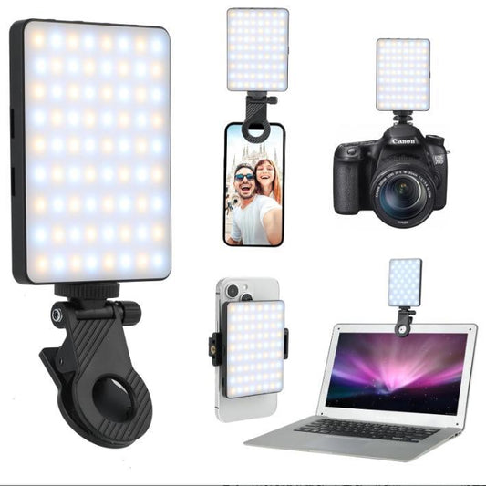 Luz LED para Vídeos, Lives e VLOGs – RGB e Tricolor | Recarregável com Clipe