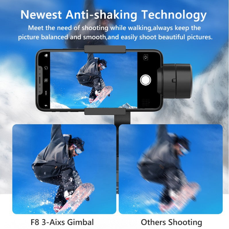 "Estabilizador de Câmera para Smartphone F8 – Gimbal 3 Eixos com Tripé Integrado para Vídeos e Transmissões ao Vivo no TikTok