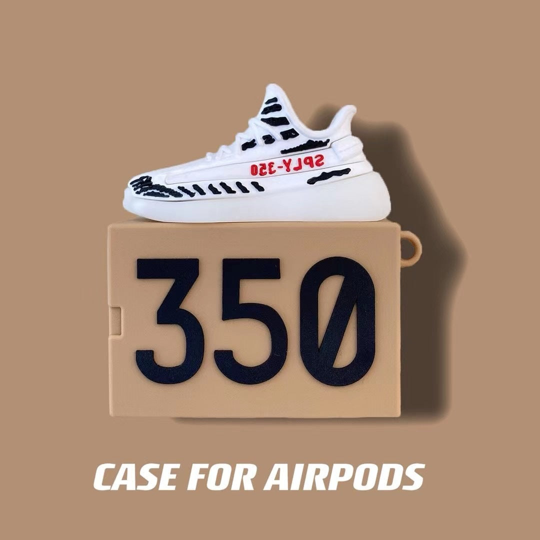 Capa Criativa 3D "Shoe Box" para AirPods 1/2/3/Pro – Estilo Sneaker | Proteção em Silicone