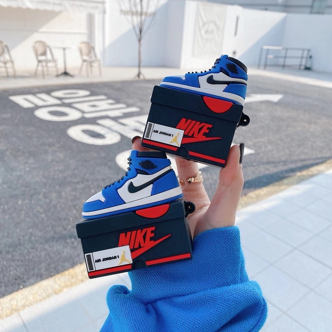 Capa Criativa 3D "Shoe Box" para AirPods 1/2/3/Pro – Estilo Sneaker | Proteção em Silicone