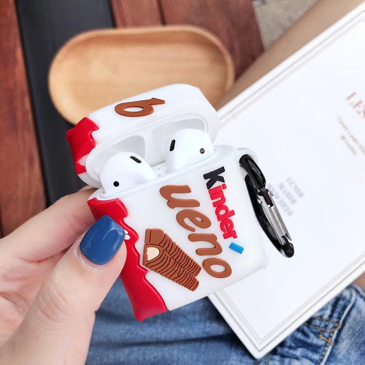 Capa de Silicone AirPods Kinder Bueno – Case Fofo para AirPods 1/2 com Carregamento Wireless