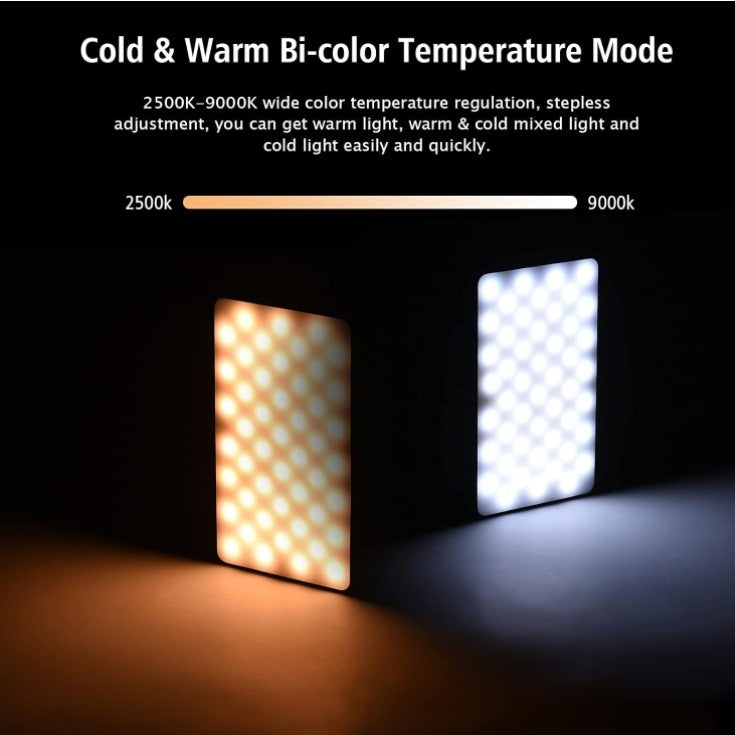 Luz LED para Vídeos, Lives e VLOGs – RGB e Tricolor | Recarregável com Clipe