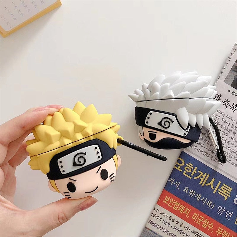 Case Anime Naruto & Sasuke para AirPods – Proteção Fofa e Estilosa