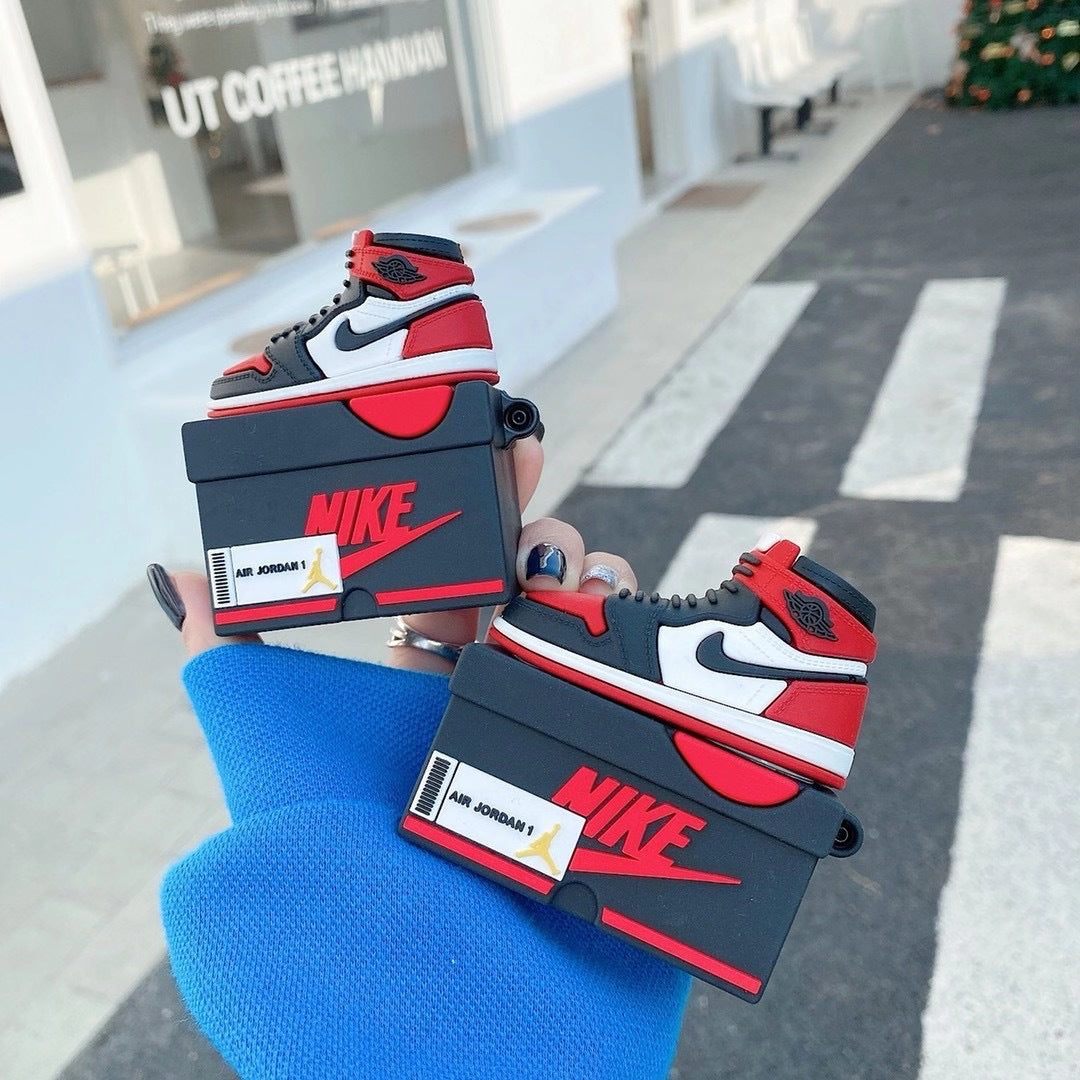 Capa Criativa 3D "Shoe Box" para AirPods 1/2/3/Pro – Estilo Sneaker | Proteção em Silicone