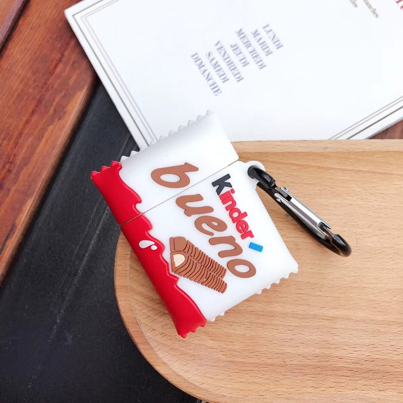 Capa de Silicone AirPods Kinder Bueno – Case Fofo para AirPods 1/2 com Carregamento Wireless