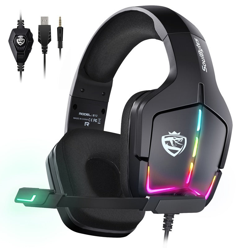 Headset Gamer S12 – RGB e Som Imersivo para PS4 e PC