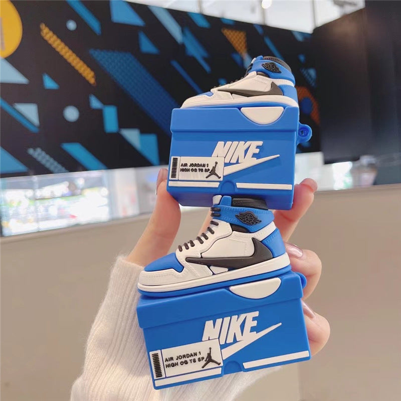 Capa Criativa 3D "Shoe Box" para AirPods 1/2/3/Pro – Estilo Sneaker | Proteção em Silicone