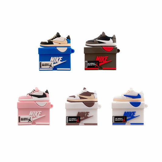Capa Criativa 3D "Shoe Box" para AirPods 1/2/3/Pro – Estilo Sneaker | Proteção em Silicone