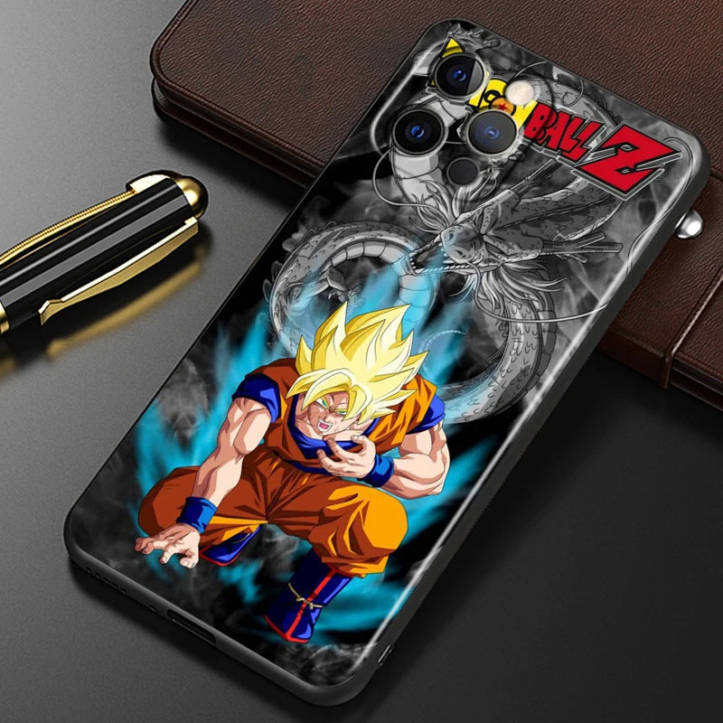 Capa Dragon Ball para iPhone – Estilo Urbano | Preta com Pintura Artística
