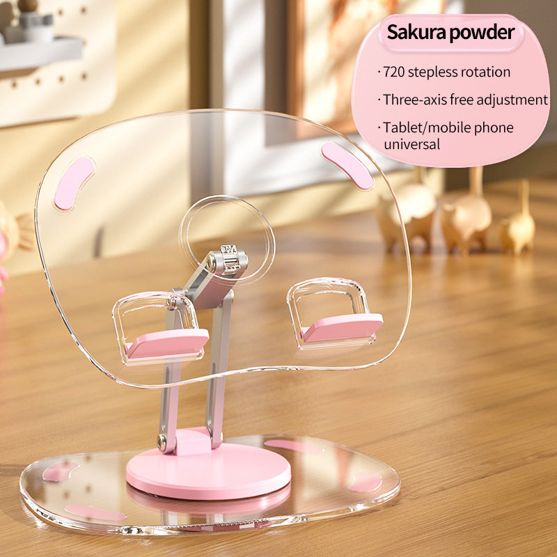 Q16 – Suporte Transparente para Telemóvel e Tablet 360° | Ajustável e Dobrável