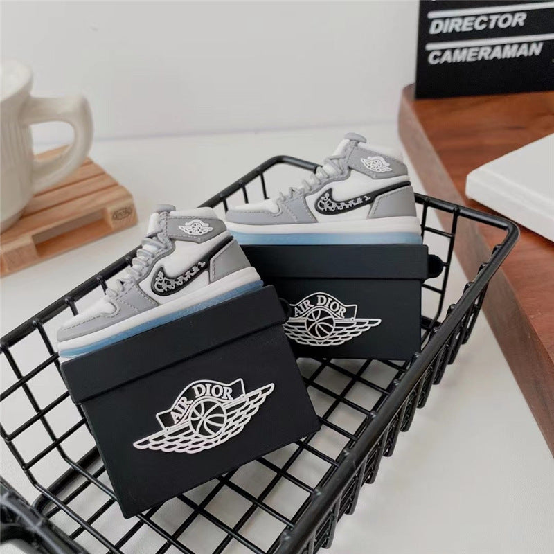 Capa Criativa 3D "Shoe Box" para AirPods 1/2/3/Pro – Estilo Sneaker | Proteção em Silicone