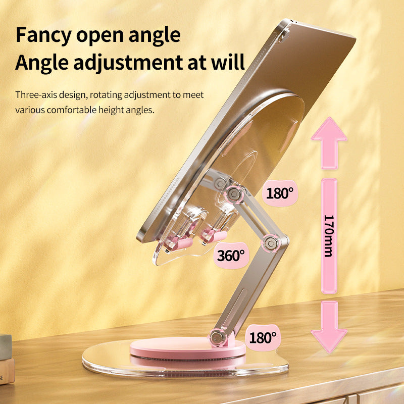Q16 – Suporte Transparente para Telemóvel e Tablet 360° | Ajustável e Dobrável