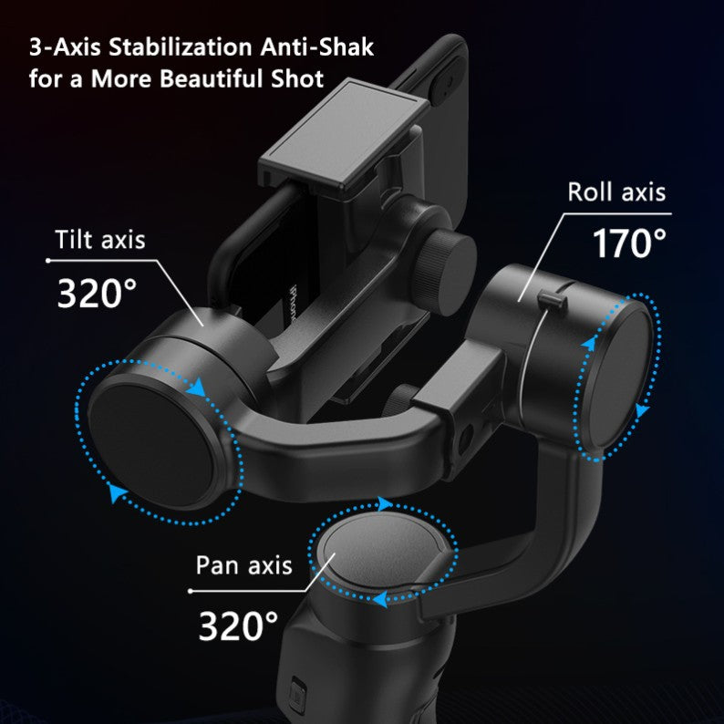 "Estabilizador de Câmera para Smartphone F8 – Gimbal 3 Eixos com Tripé Integrado para Vídeos e Transmissões ao Vivo no TikTok