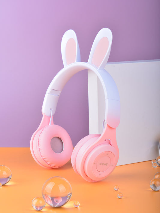 Headset Infantil M6R Orelhinhas de Coelho – LED Colorido e Bluetooth ✨