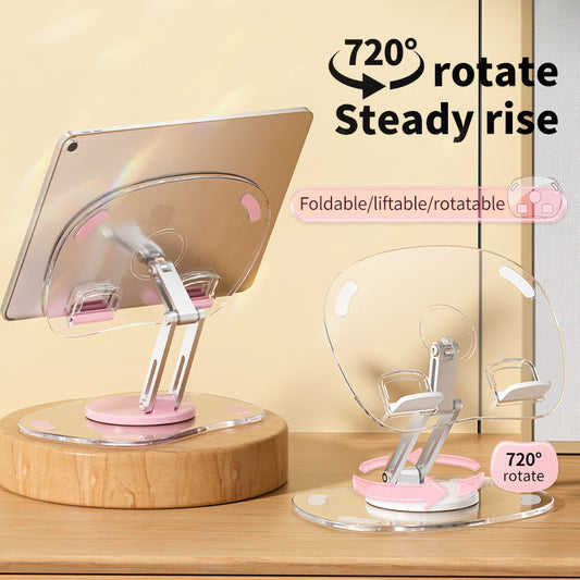 Q16 – Suporte Transparente para Telemóvel e Tablet 360° | Ajustável e Dobrável