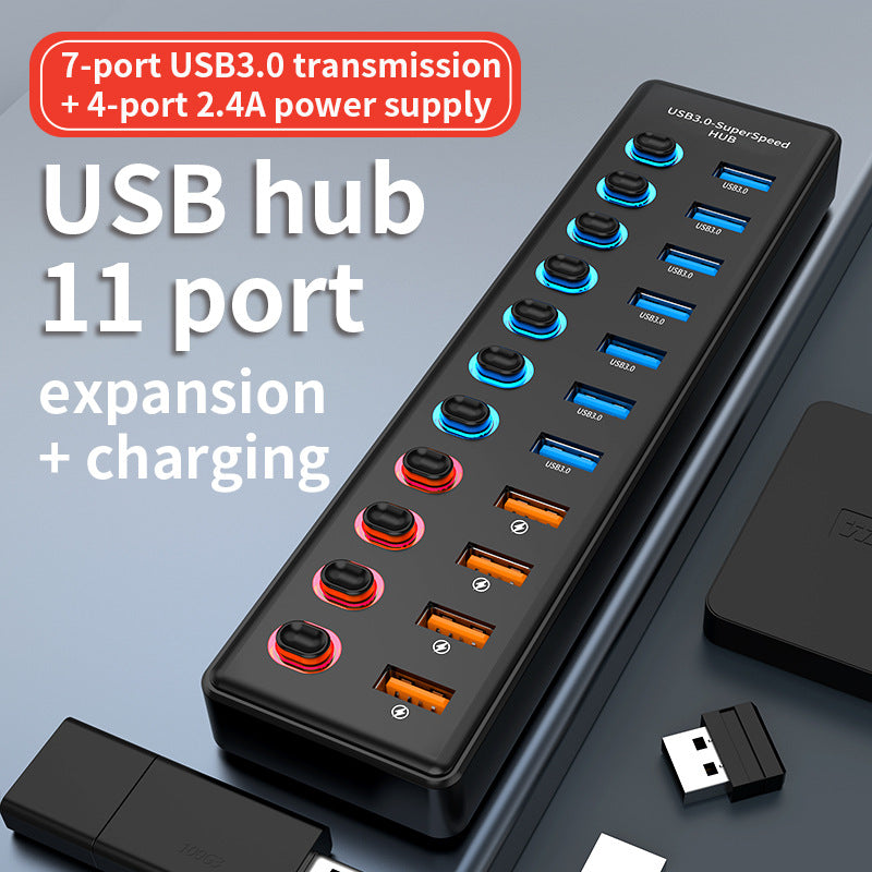 All-in-One Hub USB-C 11-em-1 Gen 2 (60 W PD, 4K HDMI, Ethernet, SD/TF, Áudio) – Dock de Expansão para Laptop e Mobile