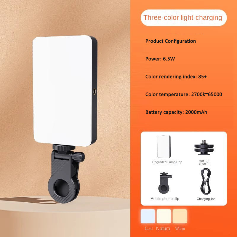 Luz LED para Vídeos, Lives e VLOGs – RGB e Tricolor | Recarregável com Clipe