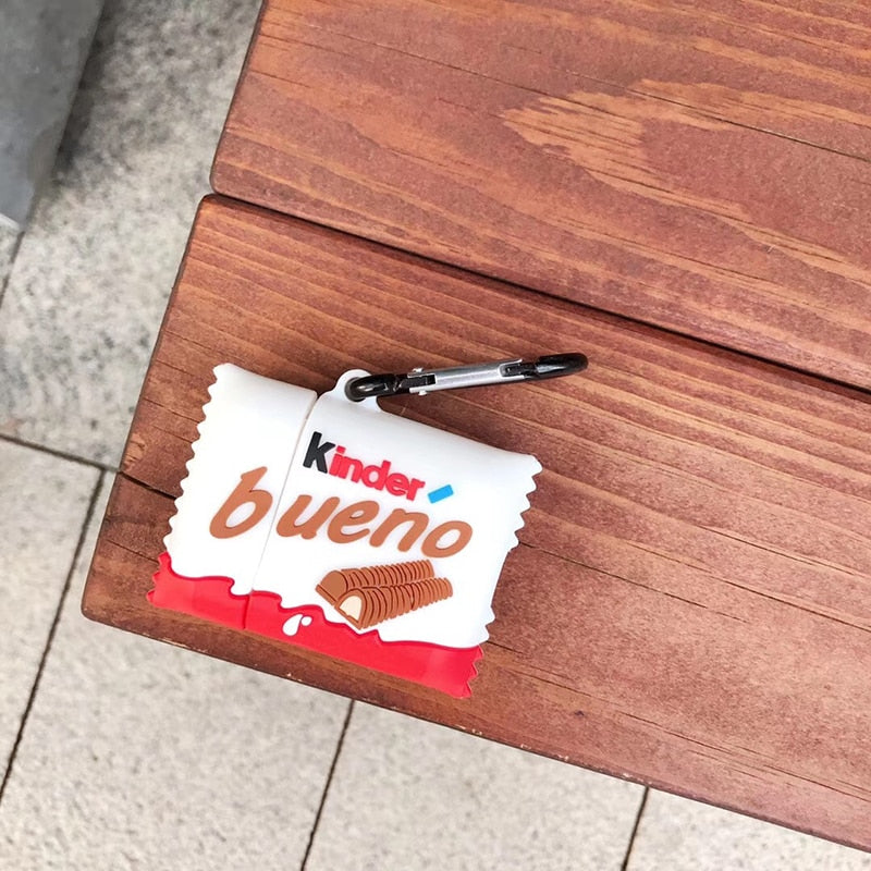 Capa de Silicone AirPods Kinder Bueno – Case Fofo para AirPods 1/2 com Carregamento Wireless