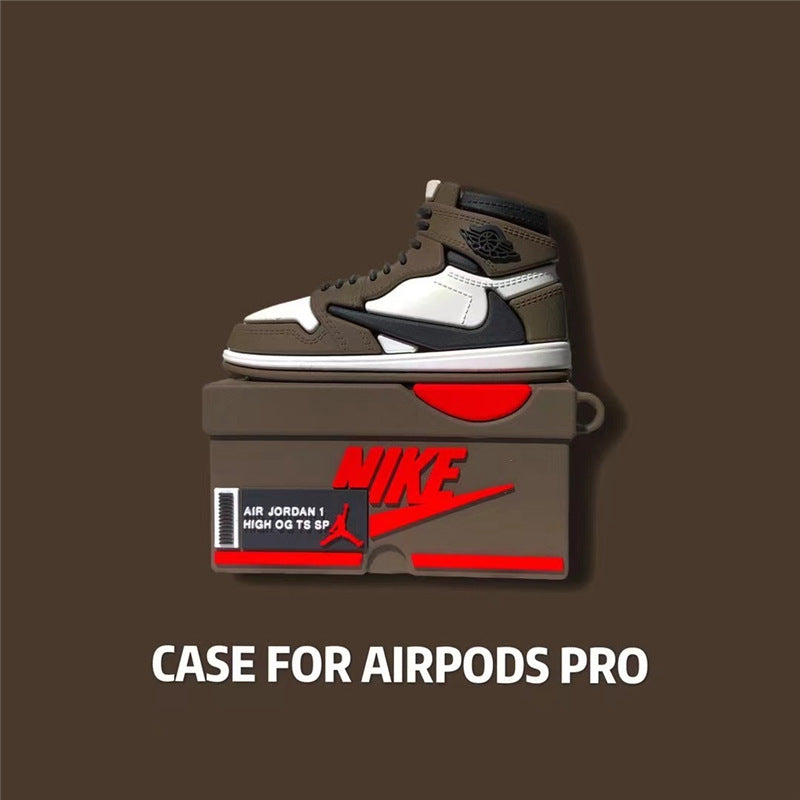 Capa Criativa 3D "Shoe Box" para AirPods 1/2/3/Pro – Estilo Sneaker | Proteção em Silicone