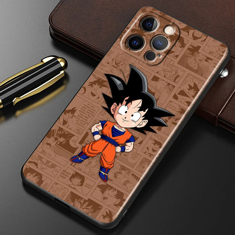 Capa Dragon Ball para iPhone – Estilo Urbano | Preta com Pintura Artística