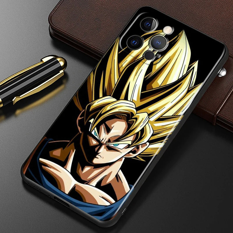Capa Dragon Ball para iPhone – Estilo Urbano | Preta com Pintura Artística